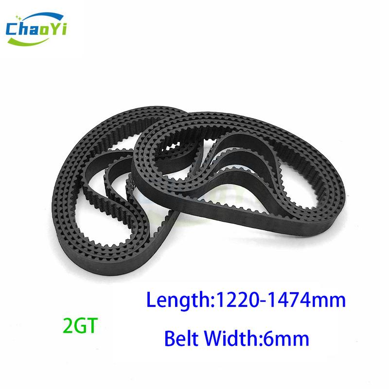 2GT Closed Loop Rubber Timing Belt Length 1220 1240 1250 1310 1324 1340 1350 1360 1434 1440 1474mm Width 6mm Drive GT2-1324 G2M