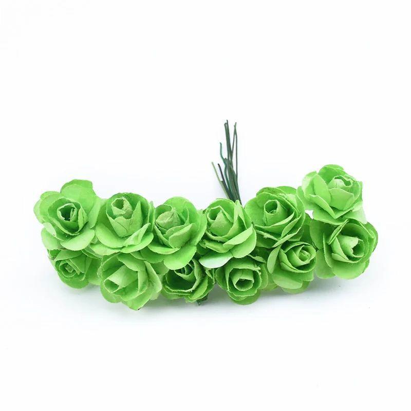 144pcs Artificial Paper Flower Simulation Rose Outdoor UV Protection Festival Christmas Garden Wreath Wedding Home Diy Candy Box