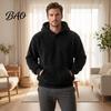 Long Sleeve Warm Pullover Men Plush Hoodie, Teddy Fleece Sweatshirt with Kangaroo Pocket, Loose Mens Hoodie Fit Fuzzy Winter Jumper for Street Casual