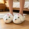 Cozy Puppy Print Cotton House Slippers with Back for Indoor Home Use