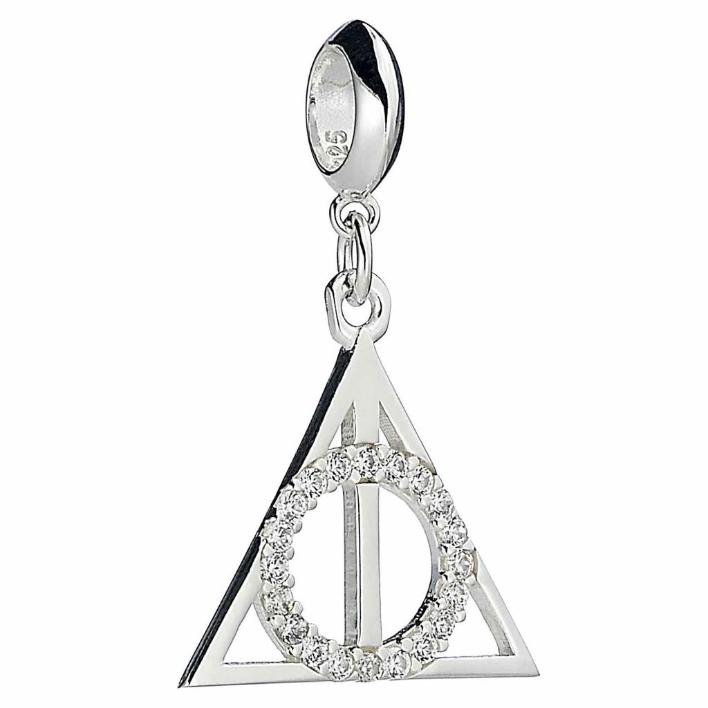 Harry Potter Sterling Silver Deathly Hallows Slider Charm with Crystals