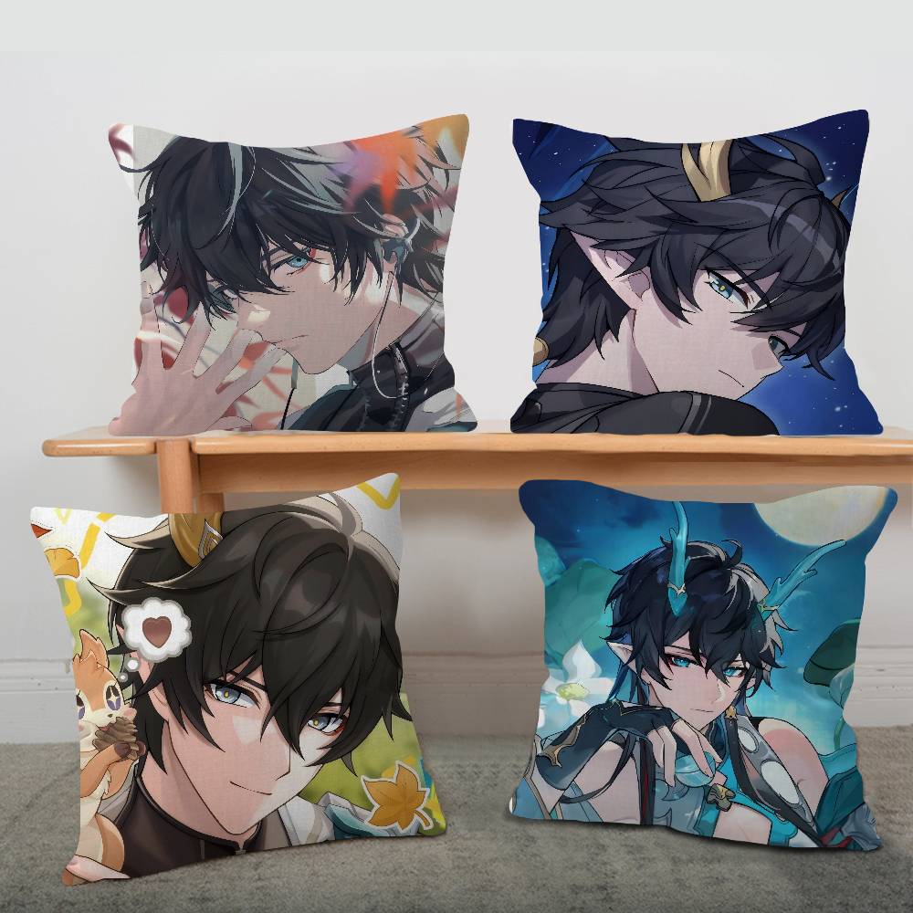 Anime Honkai Star Rail Dan Heng Cushion Cover Car Throw Pillow Case For Sofa Car Christmas Gift xcm xcm