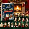 Holiday Countdown Activity Kit Eagle Advent Calendar, 24Pcs Acrylic 2D Ornament Set with Mini Festive Home Decoration Cartoon Figures, Christmas Tree