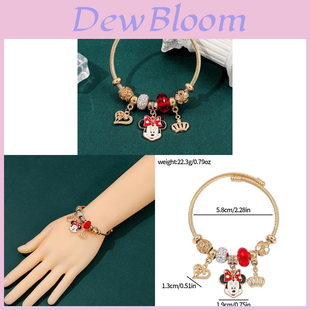 Minnie Mouse Cartoon Adjustable Beaded Bracelet For Gift Travel Souvenir