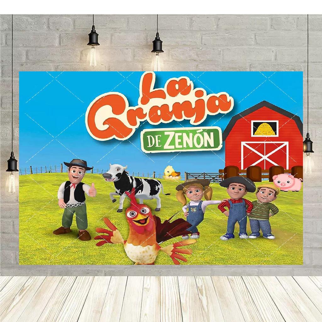 Green Grass Farm Theme Party Decoration Background La Granja De Zenon Backdro Photo Backdrop Kids 1st Birthday Baby Shower