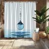 Realistic Water Droplet Splash Shower Curtain, Fade-Resistant Polyester,  Machine Washable, Stylish Bath Decor