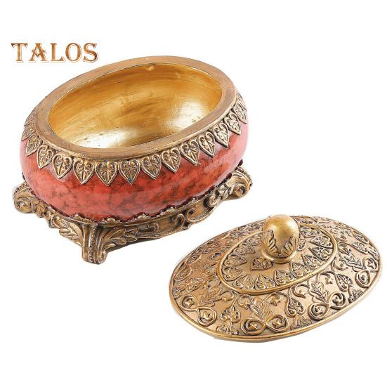 Cutie de bijuterii vintage cu capac Inele rezistente la praf de capacitate mare Colier Organizator decorativ elegant Cutie ovală pentru bijuterii