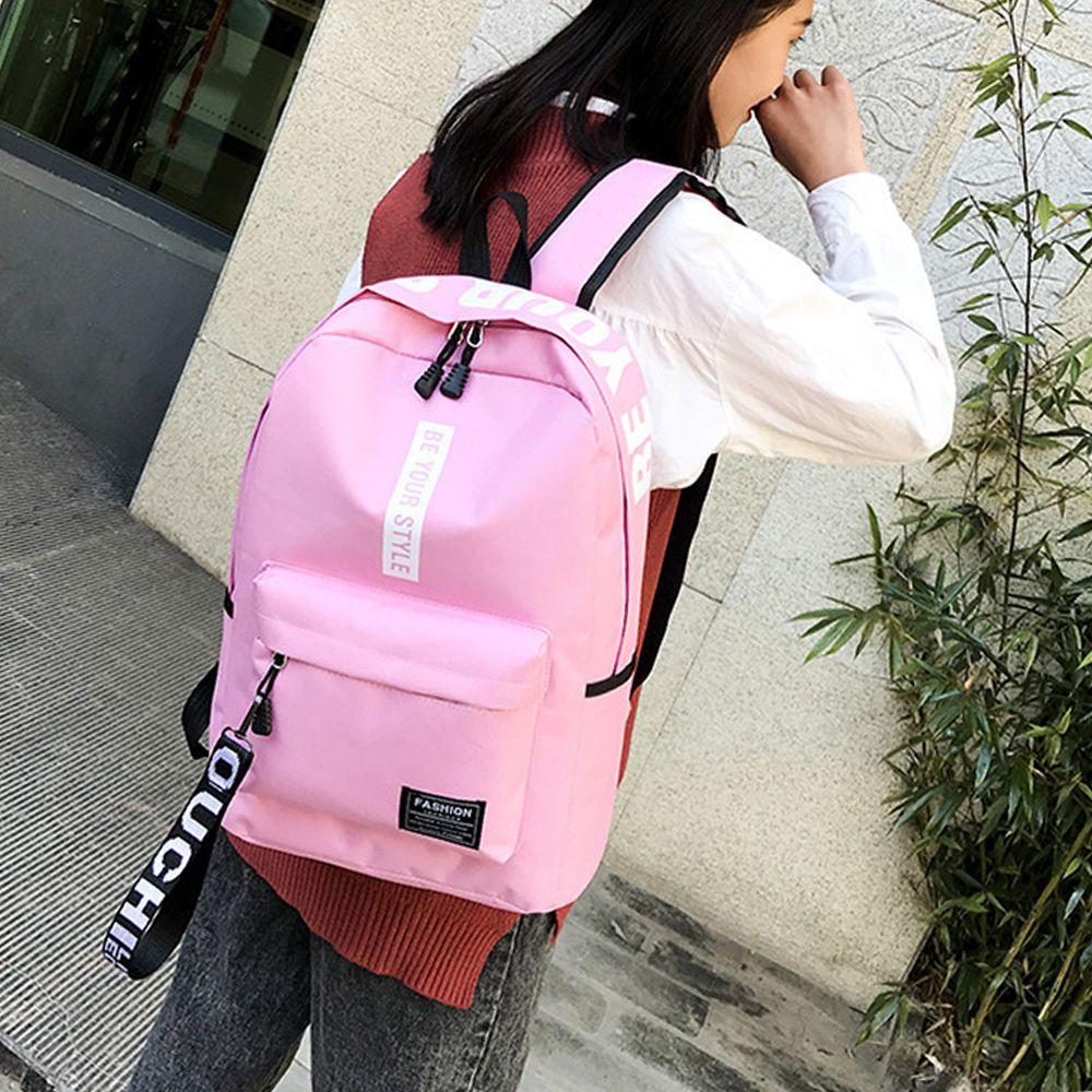 Μοντέρνα casual backpack μονόχρωμη σχολική τσάντα ανδρική και γυναικεία αδιάβροχη πάνινη τσάντα πλάτης ταξιδιού