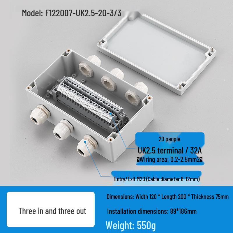 Waterproof Outdoor Junction Box with Cable Terminals