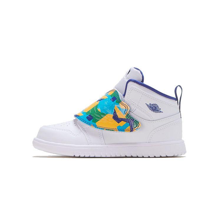 

Air Jordan Sky Jordan 1 TD Court Purple Детские кроссовки Белые Total-Orange University-Gold BQ7196-100