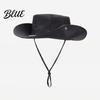 Unisex Foldable Summer Hat Wide Brim Bucket Hat  UV Protection Sun Waterproof Quick Dry Fishing Adjustable Windproof Cap with Wind Lanyard &