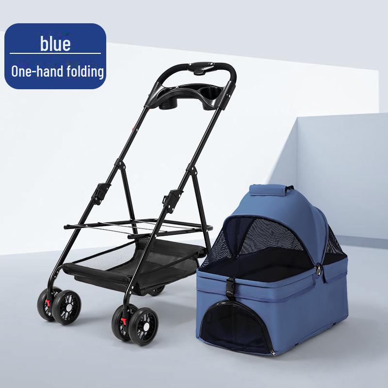 Lightweight and Foldable Pet Stroller for Small Dogs, Cats, and Teddy Bears, Ideal for Outdoor Travel