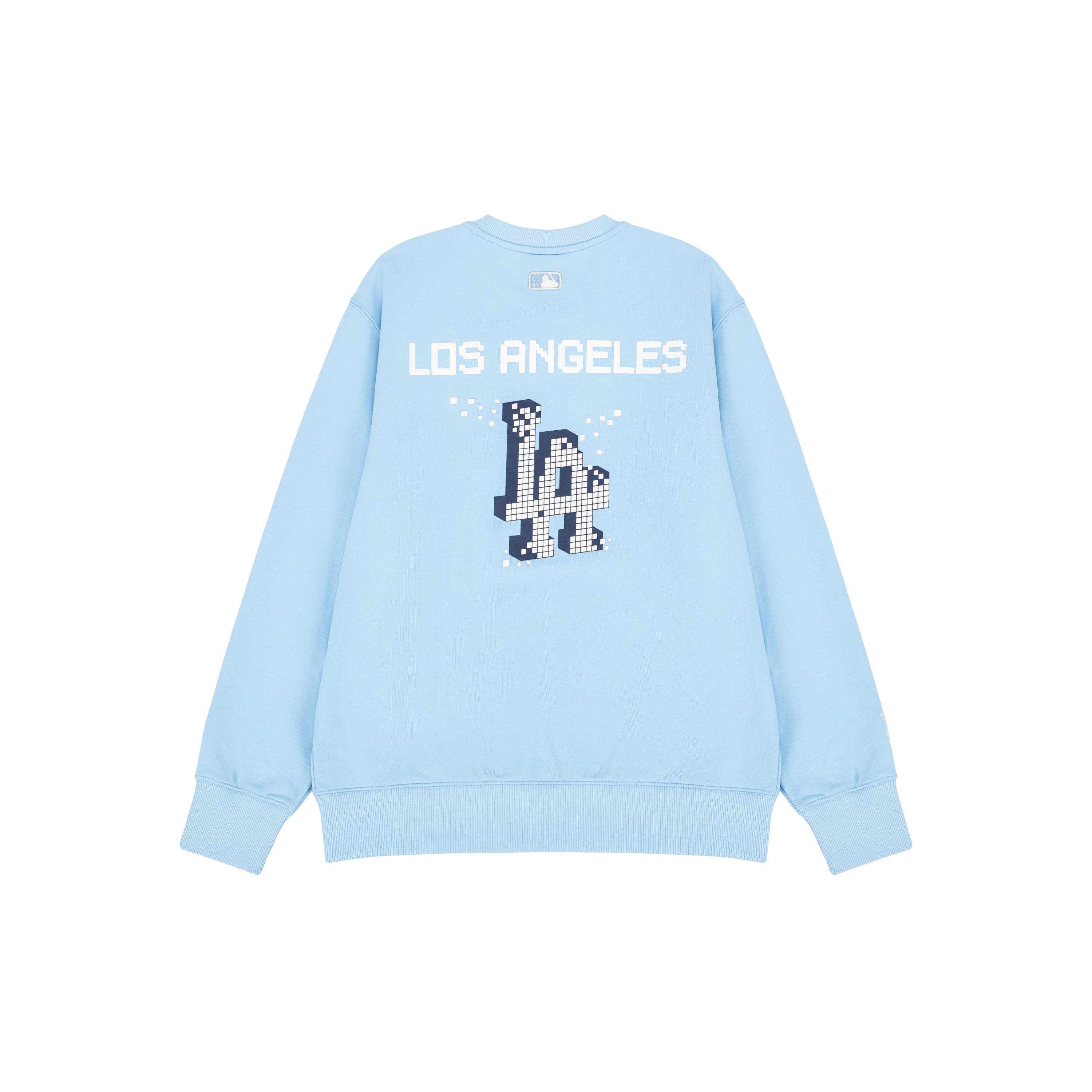 

New MLB PLAY PIXEL OVERFIT Los Angeles Dodgers Sweatshirt Unisex Light Blue 3AMTP0121-07BLL S