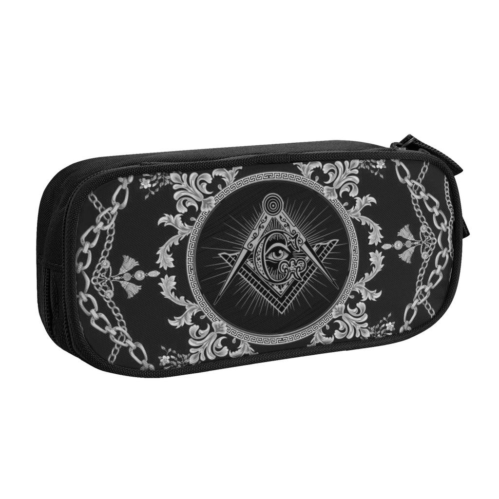Freemasonry Baroque Art Kawaii Pencil Cases Boys Girls Large Capacity Masonic Mason Pencil Pouch School Accessories