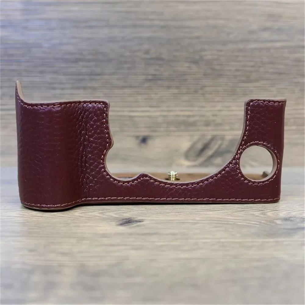 XT5 Genuine Leather Camera Half Case for Fujifilm XT5 Fuji X-T5 Bottom Opening Magnetic Cover