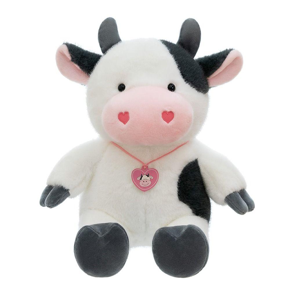 Cartoon Cow Stuffed Plush Doll Fluffy Cow Plush Toy Animals Cow Toys  Christmas Toy