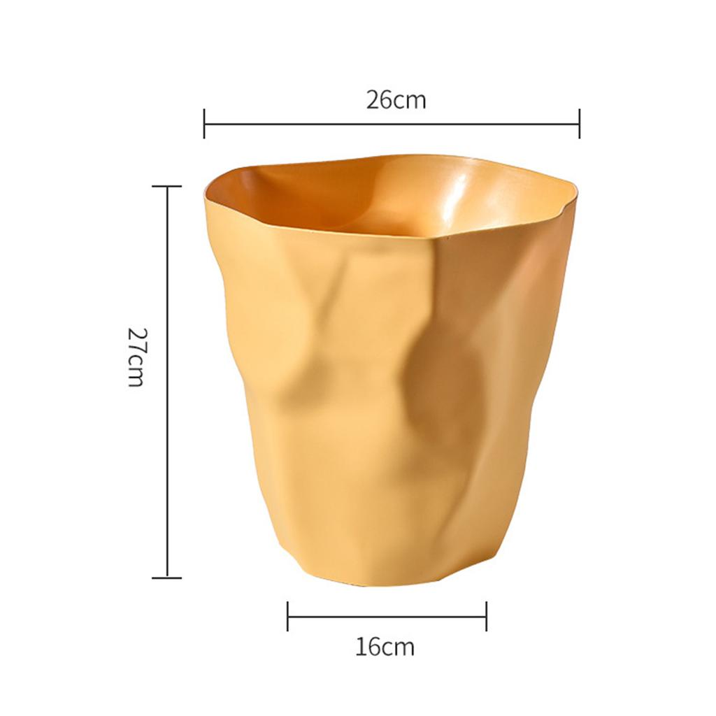 1Pc Small Trash Can Plastic Unique Irregular Creased Modern Wastebasket Open Top Garbage Bin for Bathroom Office Bedroom Kitchen