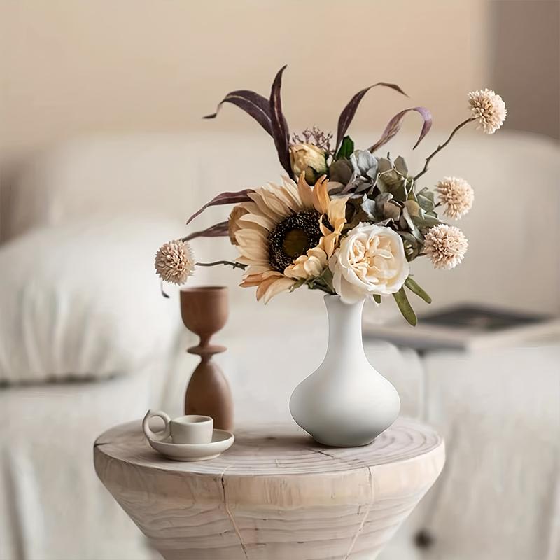 1 Stück Leere Keramikvase Kleine Vase Keramikhandwerk Trockenblumendekoration DIY Weiß