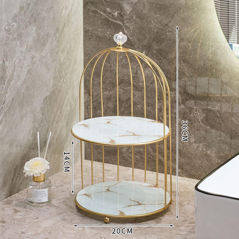 

Органайзер для косметики у формі клітки для птахів: Полиця для косметики у ванну кімнату та Зберігання для туалетного столика