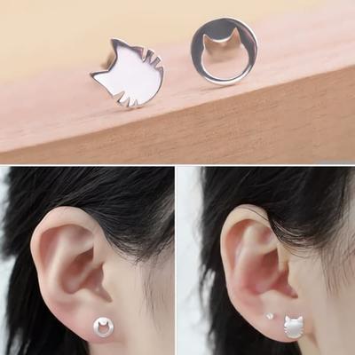 Women's Silver Needle Earrings Daily W134