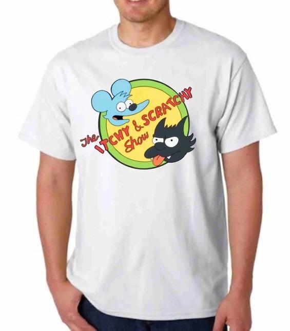ITCHY & SRATCHY SIMPSONS T-T-shirt TOM JERRY PARODY HANNA BARBERA HOMER BART L