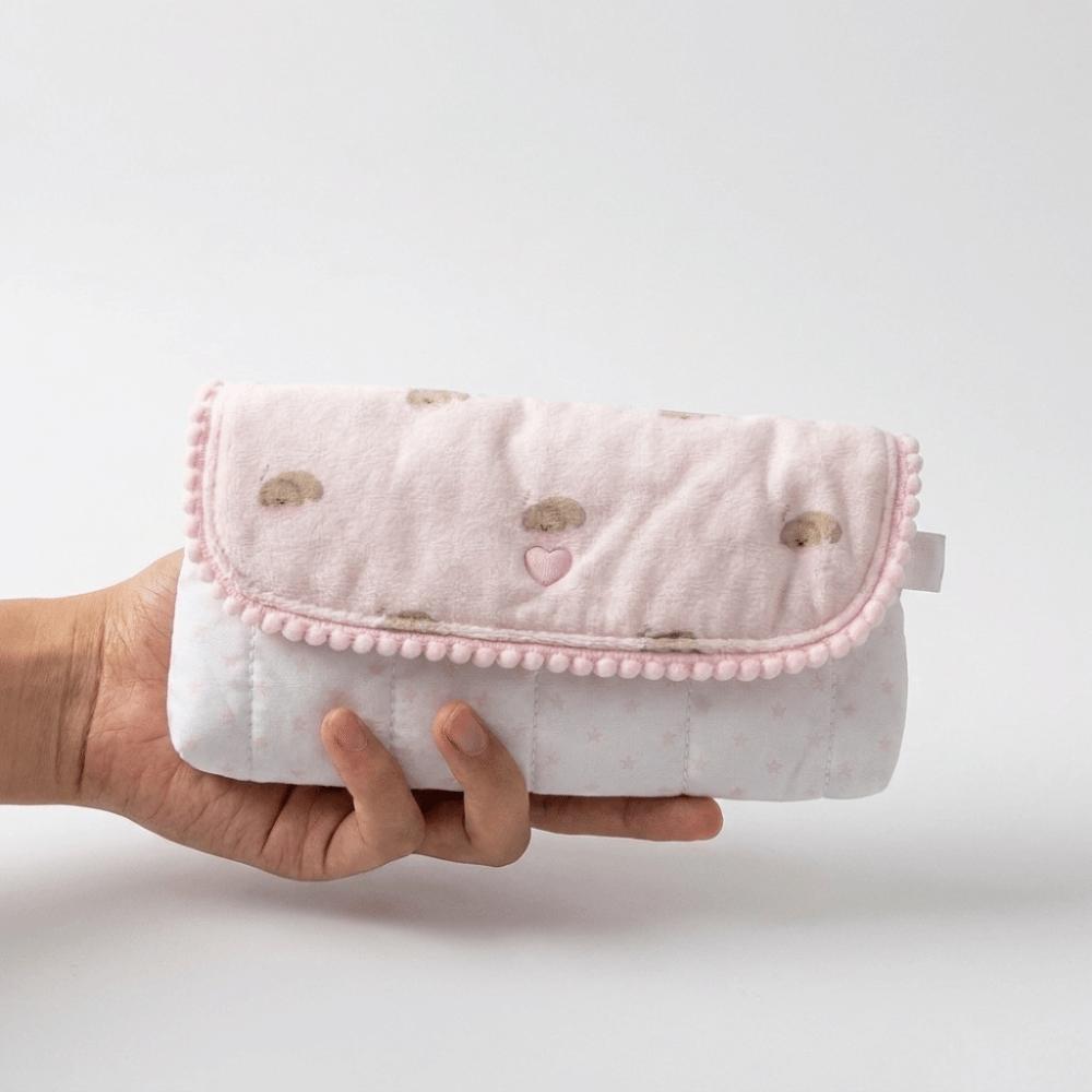 Large Capacity Puppy Quilted Pencil Case Soft Polyester Stationery Bag Sweet Coin Purse Office Use