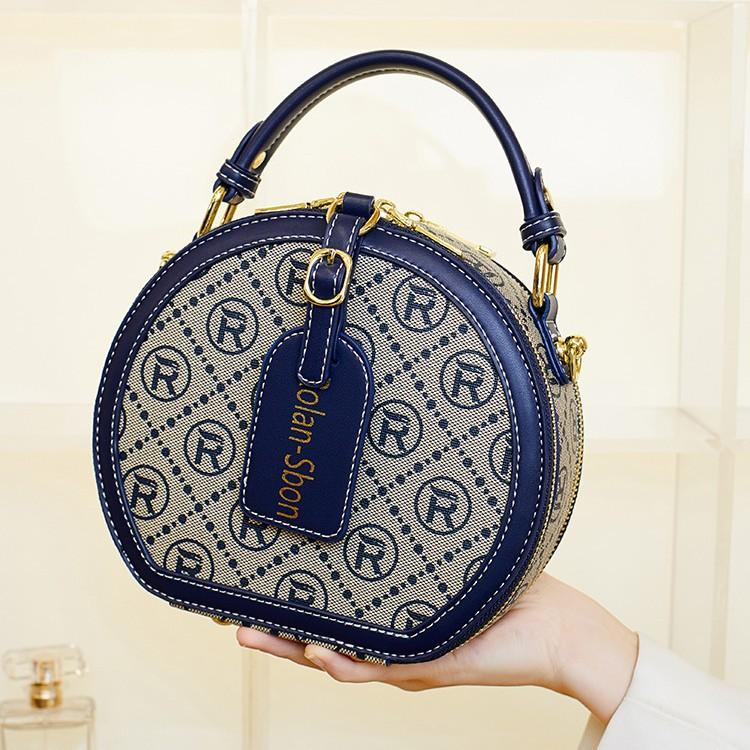 2026 New Vintage Small Round Bag for Women, Versatile Fashionable Crossbody Bag with Letter Print, Handbag with a Light Luxury and High-End Feel
