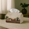 1pc Rustic Kitchen Vintage Tissue Box, Fresh Herbs & Cozy Multifunctional Fabric Tissue Box, Outdoor Party Supplies, Everyday Desktop Tissue Storage B