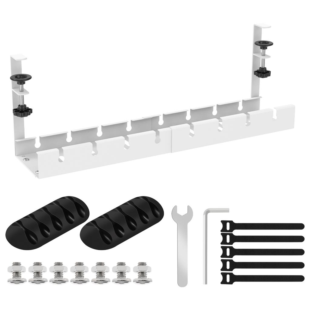 Extendable Under Desk Cable Management No Drilling Metal Cable Tray Space Saving Multipurpose Household Hanging Organizer Shelf