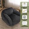Bean Bag Chair for Adults, Fluffy Corduroy Lounge Chair, Vacuum-Packed and Assembly-Free, for Living Room, Bedroom, Balcony(Dark Grey)