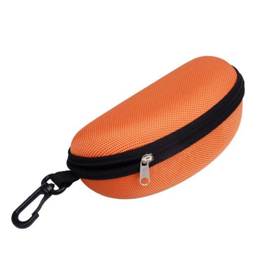 Casual Portable Zipper Sunglasses Clam Shell Case Glasses Protector Hard Box