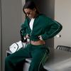 Grenzüberschreitende Freizeitmode Europäisches und Amerikanisches Anzug Damen Reißverschluss Strickjacke Jacke Sport Kordelzug Hose Zweiteiliges Set