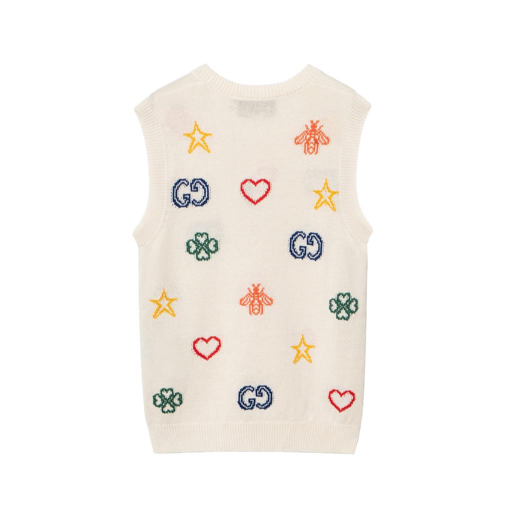 Gucci Vests Men's White Crew Neck Moderate Other 626640-XKBGE-9750