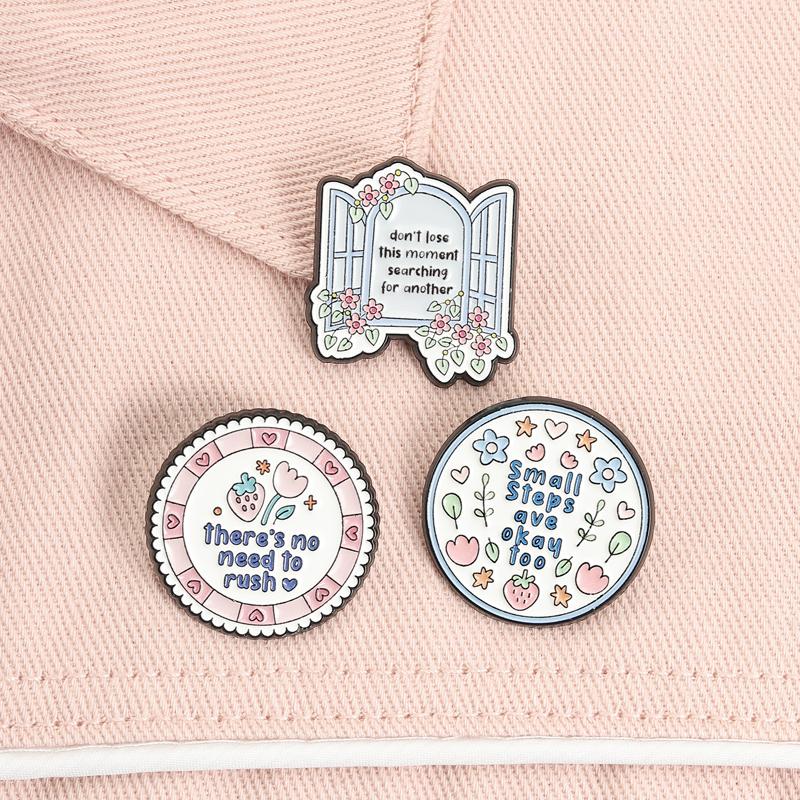16Styles Humorous Quote Enamel Pins Set Whimsical Cartoon Plant Themed Brooches Versatile Lapel Badges Friends Jewelry Gifts