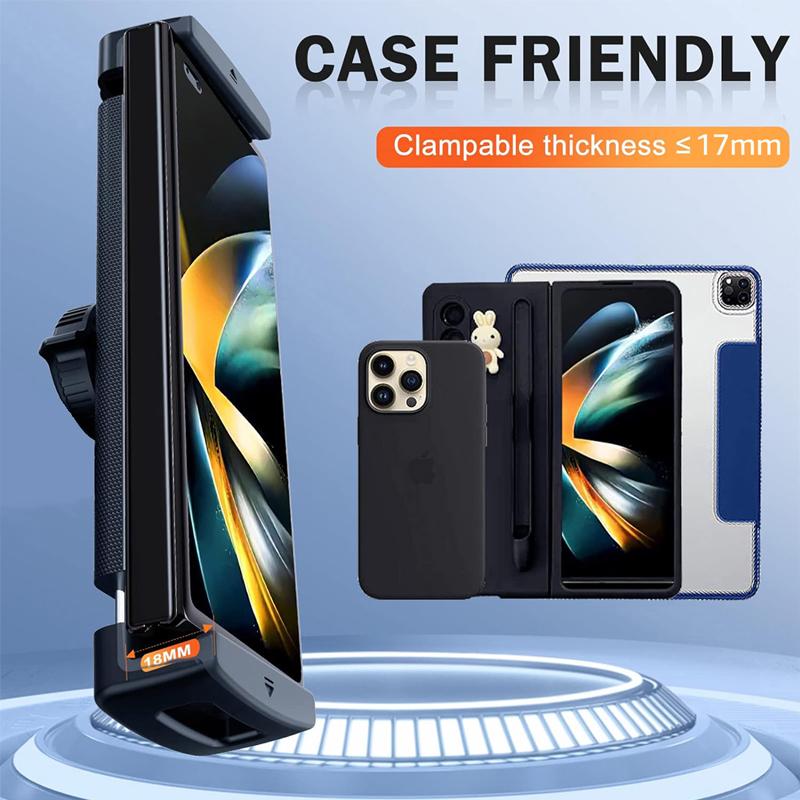 Universal Cellphone Tablet Bracket Clamp for 17mm Ball Head Base Adjustable Phone Holder for 5-12.9 inch Mobile Devices