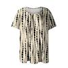 Plus Size Women's Casual Round Neck Pleated Short Sleeve Color Top