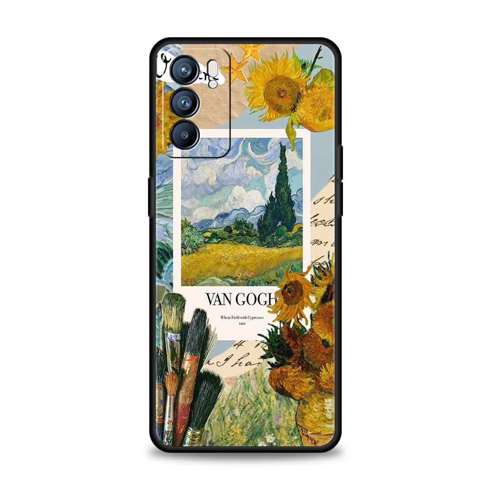 Starry sky van gogh art Phone Case For Oppo Reno8 Reno7 Reno6 Pro A54 5G Find X6 X5 A53 A52 A9 A15 A95 A17 A16 A74 A57 A31 Cover