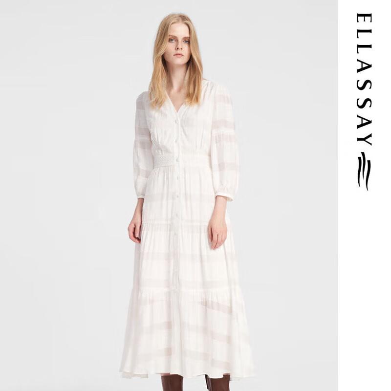 

ELLASSAY French Jacquard High-Waisted Long Dress S