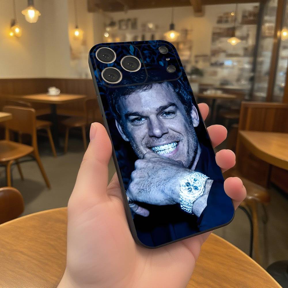 D-Dexter Morgan Phone Case For iPhone 17,16,15,14,13,12,11,Pro,Max,Plus Black Soft Cover