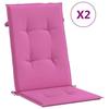 VidaXL Garden Chair Cushions High Back Set of 2 Pink Fabric 361268