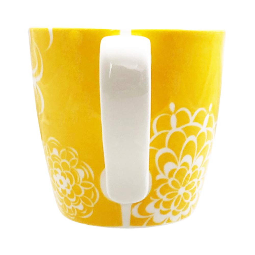 NARUMI Day+ Mug, 340cc, Yellow, Floral Print, Cute, Large, Microwave, Oven, and Dishwasher Safe, Gift Boxed, 41281-2889