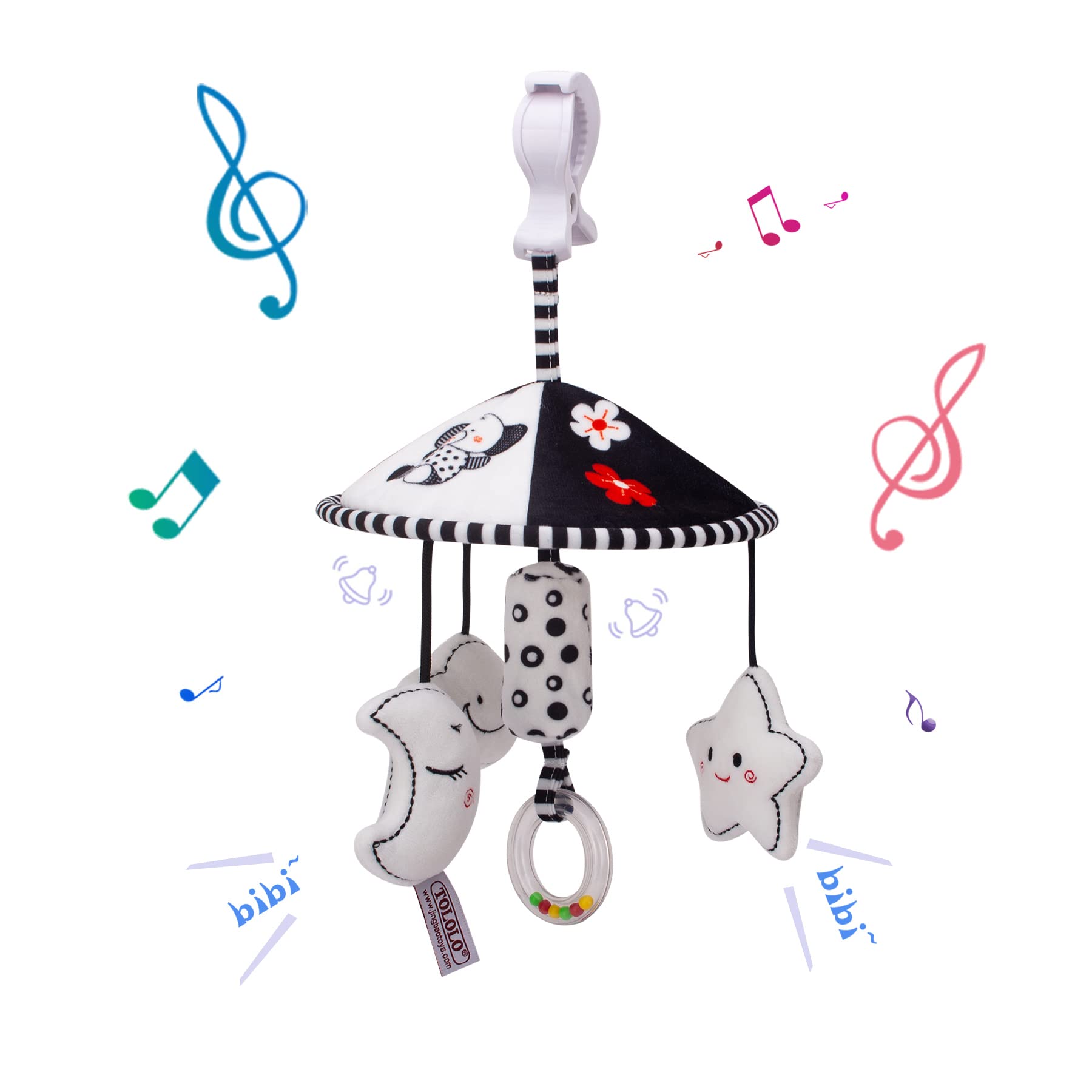 

ALLMIRA Car Seat Toy Stroller Mobile Hanging Baby Toy Baby Mini Mobile Attachable Car Baby Seat Car Mobile for Outings and Trips