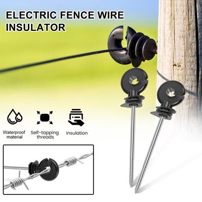 50Pcs Electric Fence Insulators Self Tapping Wood Post Insulators Versatile Temperature Resistant Fence Post Insulator for Farm