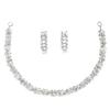 Rodowany srebrny tonowany biały amerykański naszyjnik z diamentami z zestawem kolczyków dla kobiet i dziewcząt