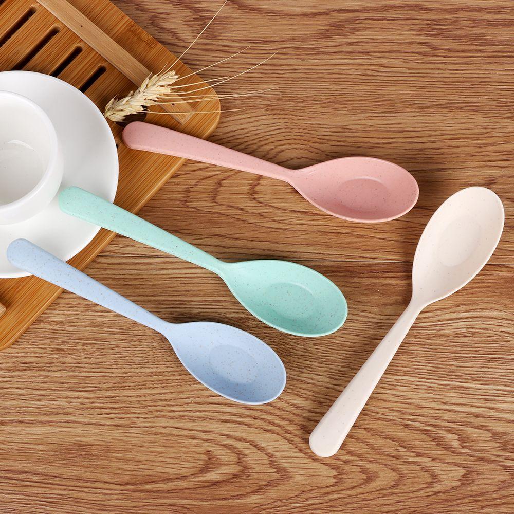 Eco Friendly Kitchen  Tableware Soup Spoon Wheat Straw Long Handle