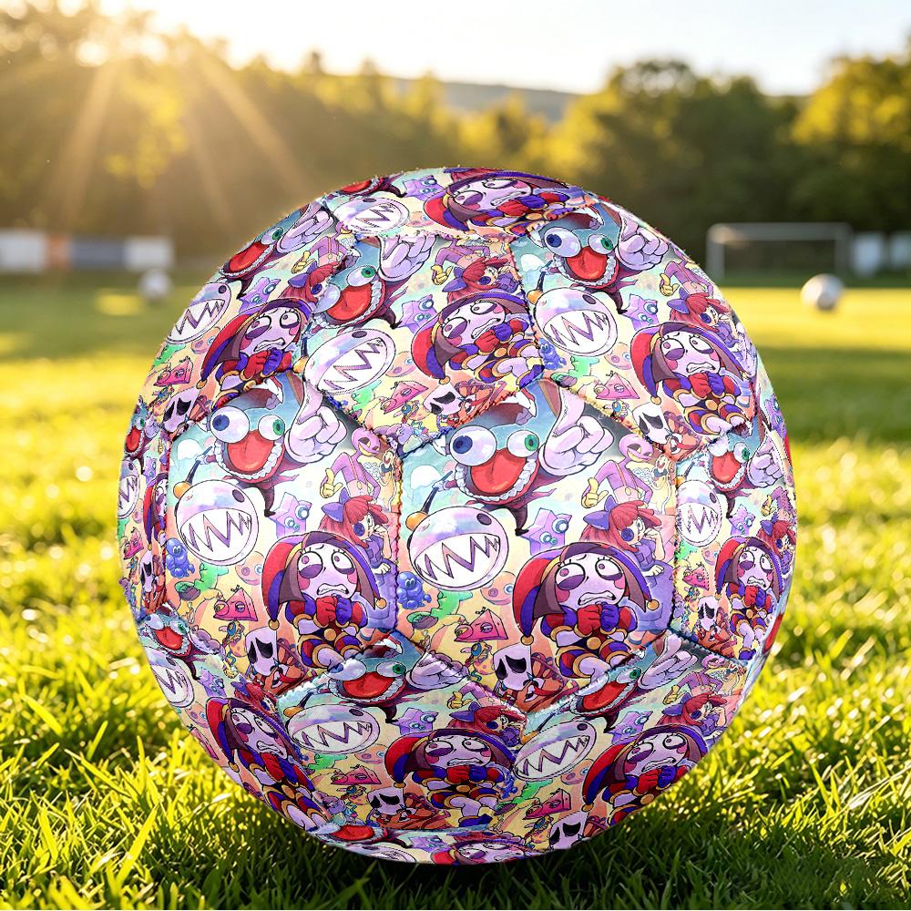 Size 5 Football The Amazing Digital Circus Pattern, Wear‑Resistant Soccer Ball for Match Training Daily Sports Play