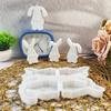 Bunnies Statue Silicone Candle Molds for Candle Soap Home Decoration Animal Shape Silicone Candle Molds for Epoxy Resin