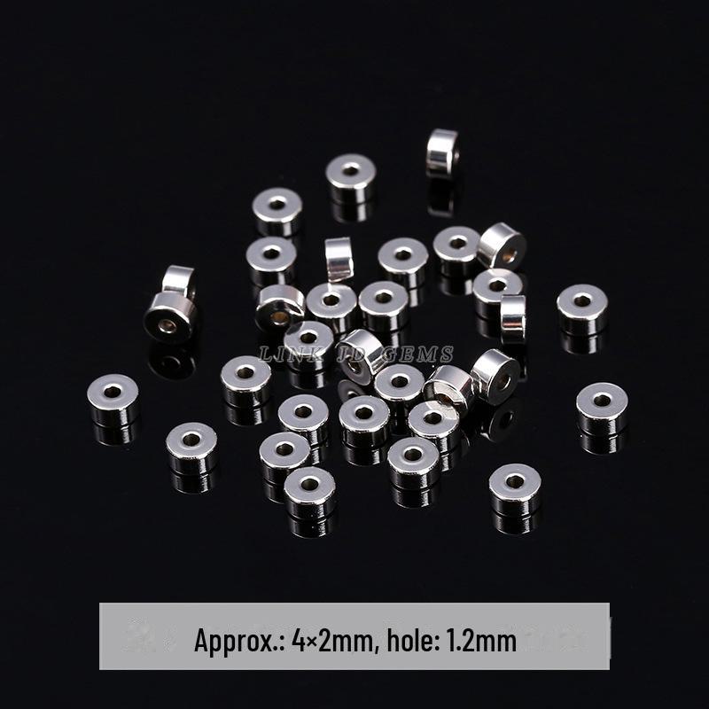 Jingde Stainless Steel Hammer Bamboo Tube Spacer Beads & O Buckle DIY Jewelry Accessories.