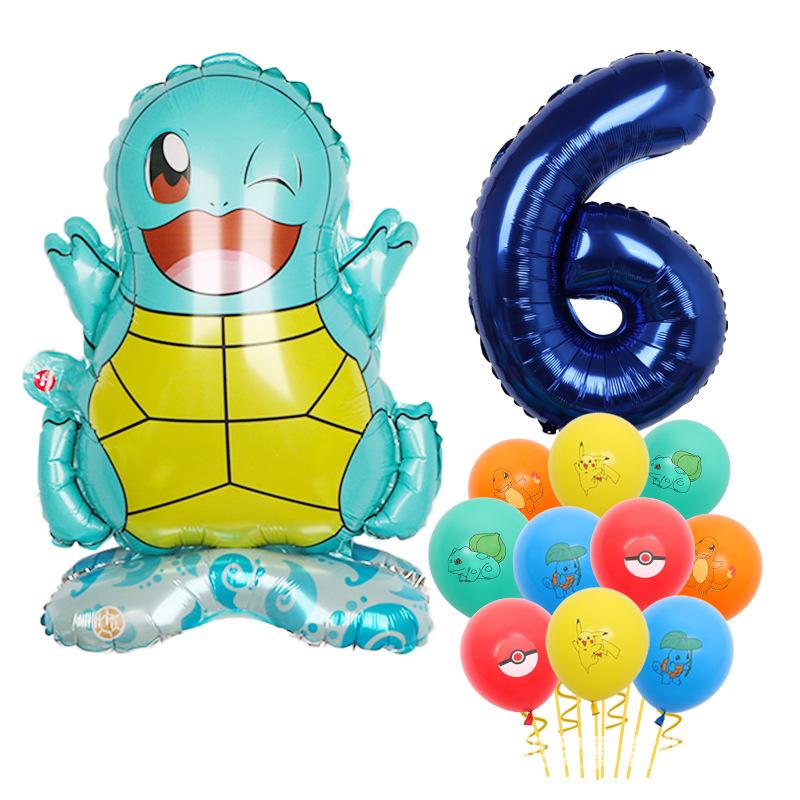 Standing Pokémon Pikachu Squirtle Child Elf Birthday Aluminum Film Printing Latex Balloon Gift