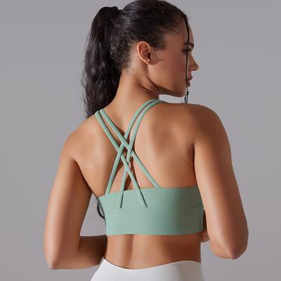 Stoßfester Sport-BH für Damen, Fitness, Yoga, Tanktop, Schönheitsrücken, Sportunterwäsche